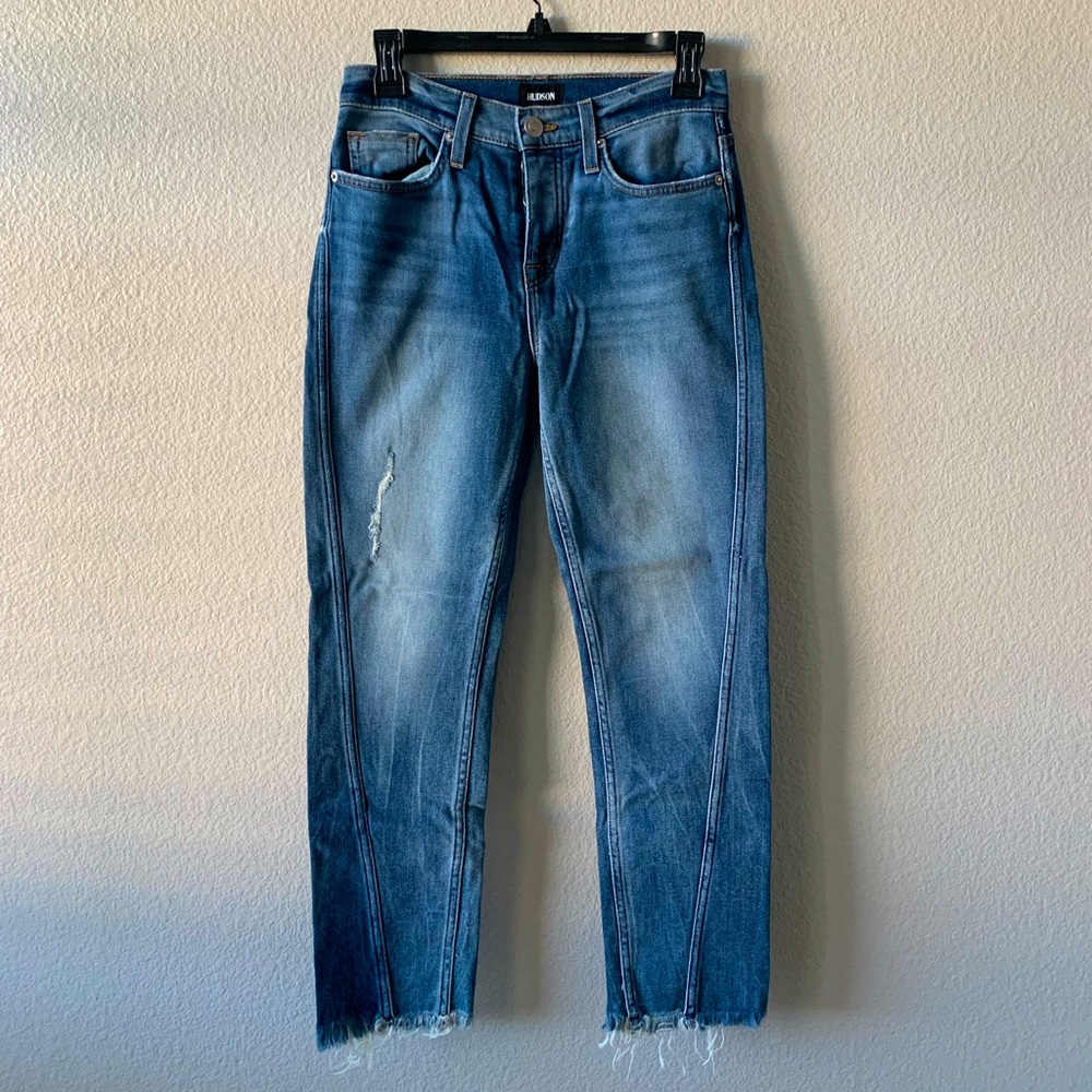 Hudson Rival Seamed High Rise Straight Leg Jeans